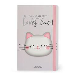 Legami  Kitty 120 gr. Beyaz Kağıt Çizgili Defter Meow