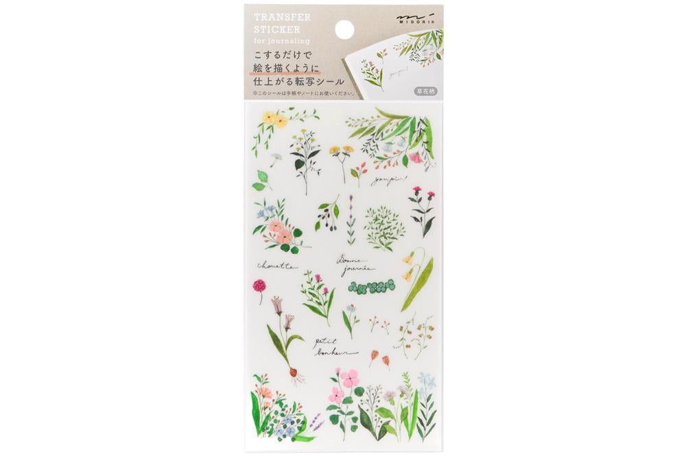 Midori sticker transfer motif floral pattern