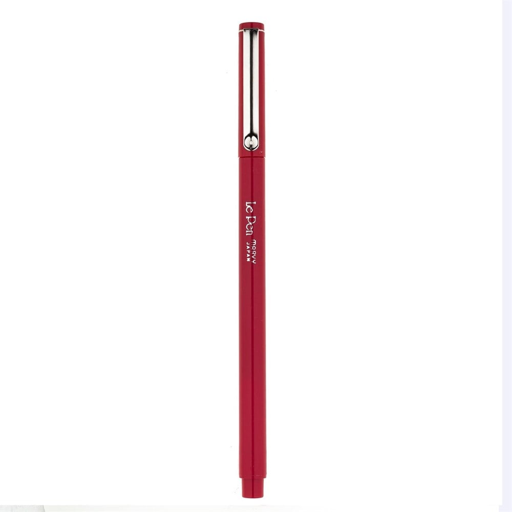 Marvy Uchida  Le Pen 4300 Kalem Extra Fine Uç Metal Klips 0.3 mm Uç Kırmızı (Red)