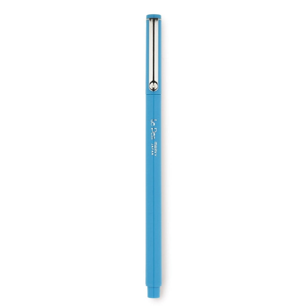Marvy Uchida  Le Pen 4300 Kalem Extra Fine Uç Metal Klips 0.3 mm Uç Açık Mavi (Light Blue)