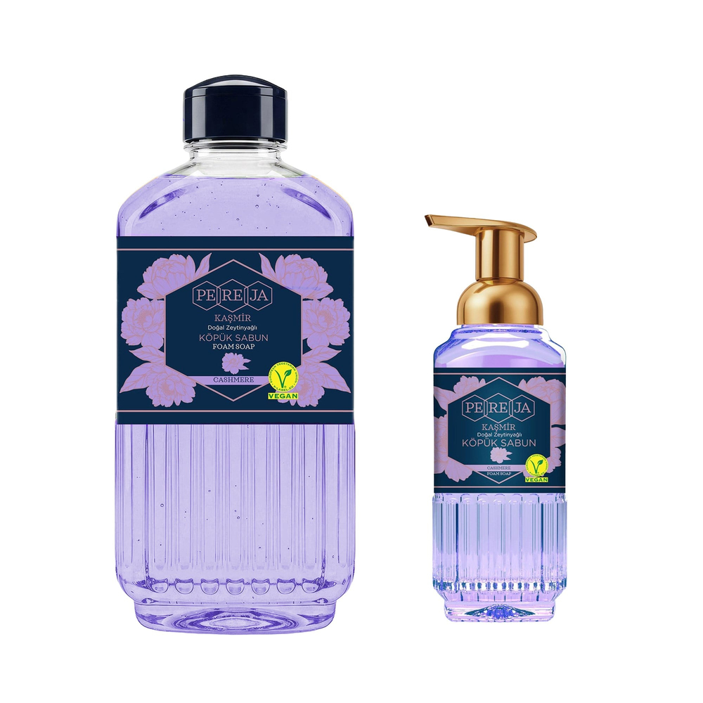 Pereja Kaşmir Doğal Zeytinyağlı Köpük Sabun 1000 ml + 500 ml Avantajlı Paket