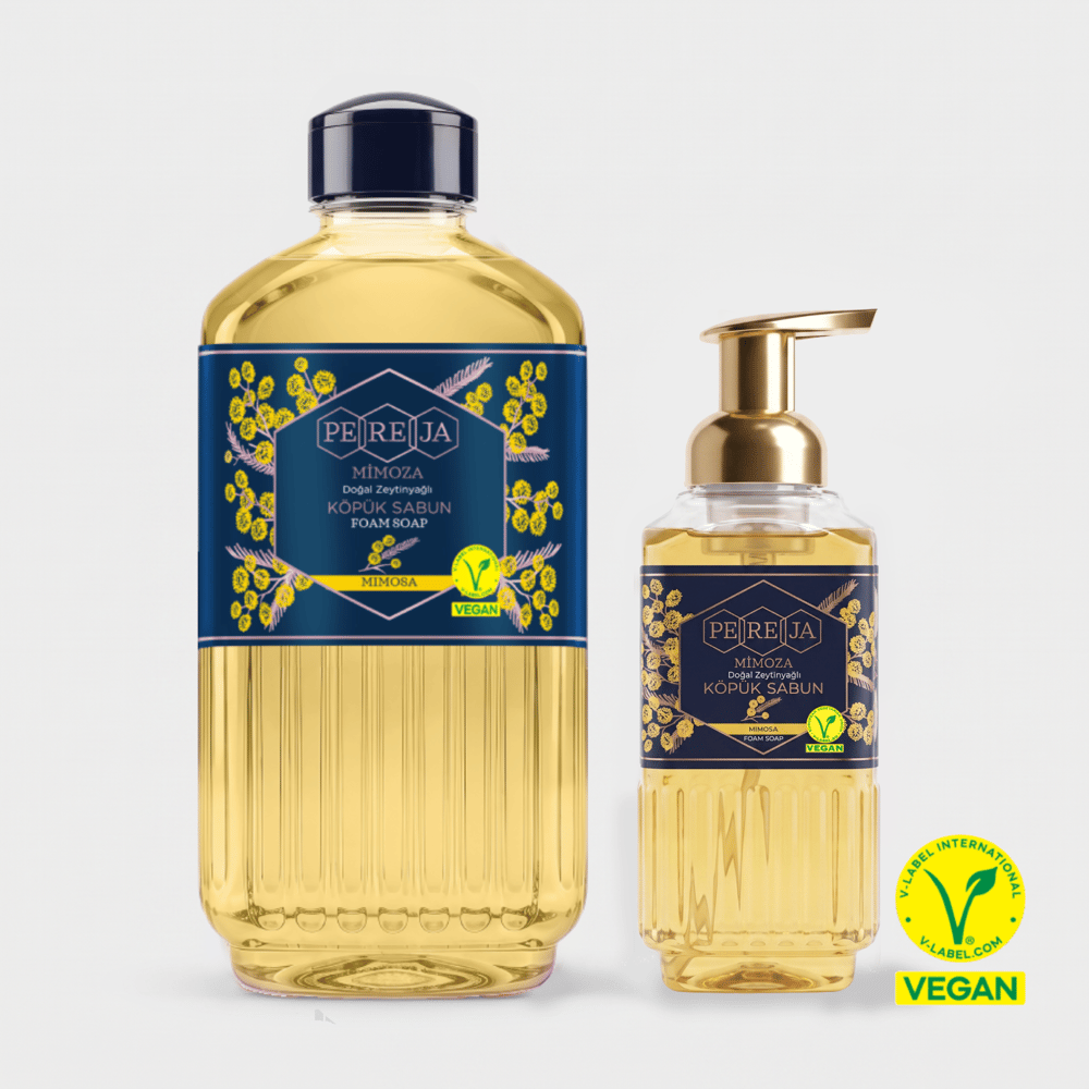 Pereja Mimoza Doğal Zeytinyağlı Köpük Sabun 1000 ml + 500 ml Avantajlı Paket