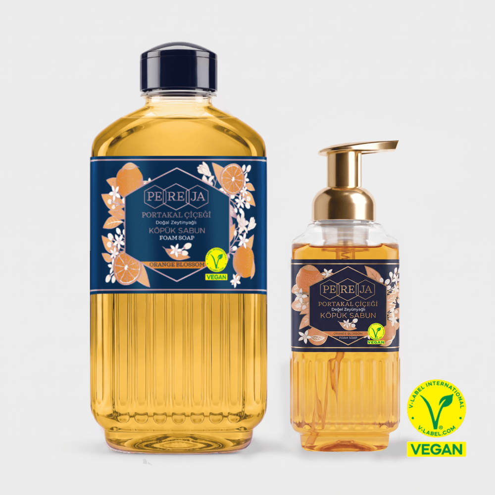 Pereja Portakal Çiçeği Doğal Zeytinyağlı Köpük Sabun 1000 ml + 500 ml Avantajlı Paket
