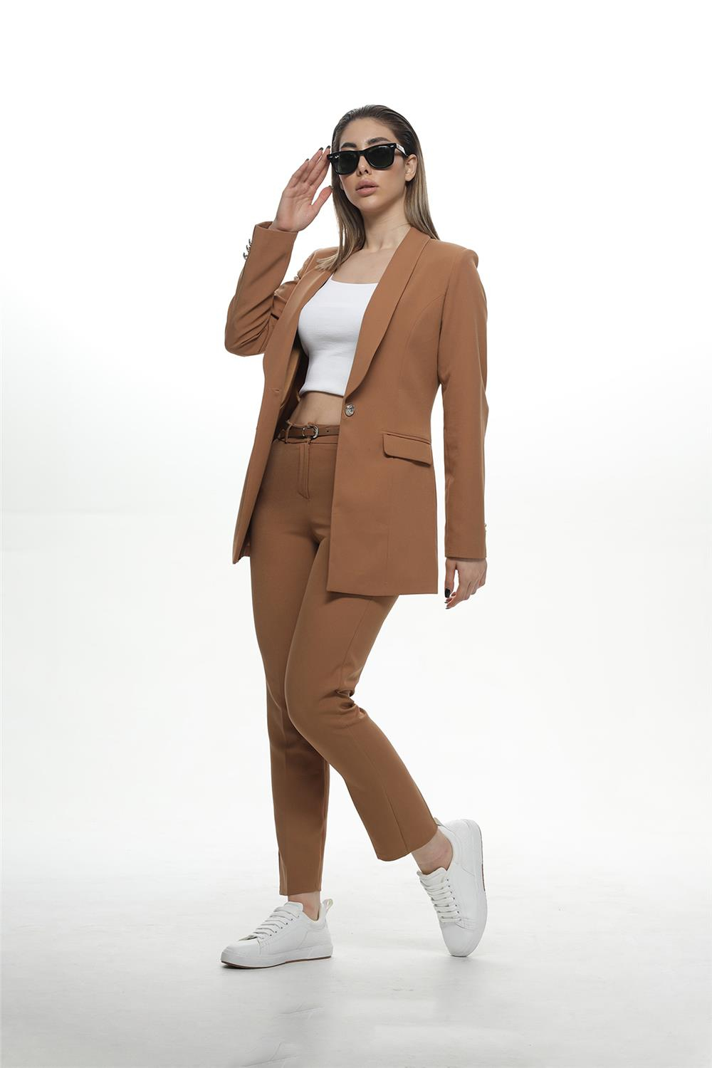 16-471 Blazer Ceketli Takım - Camel