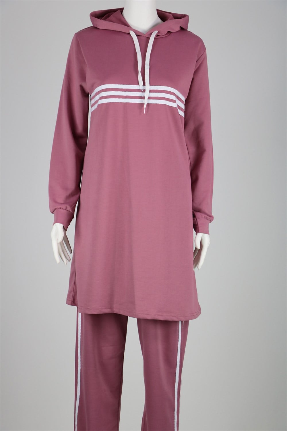 Çizgi Detaylı Eşofman Takım - Pembe