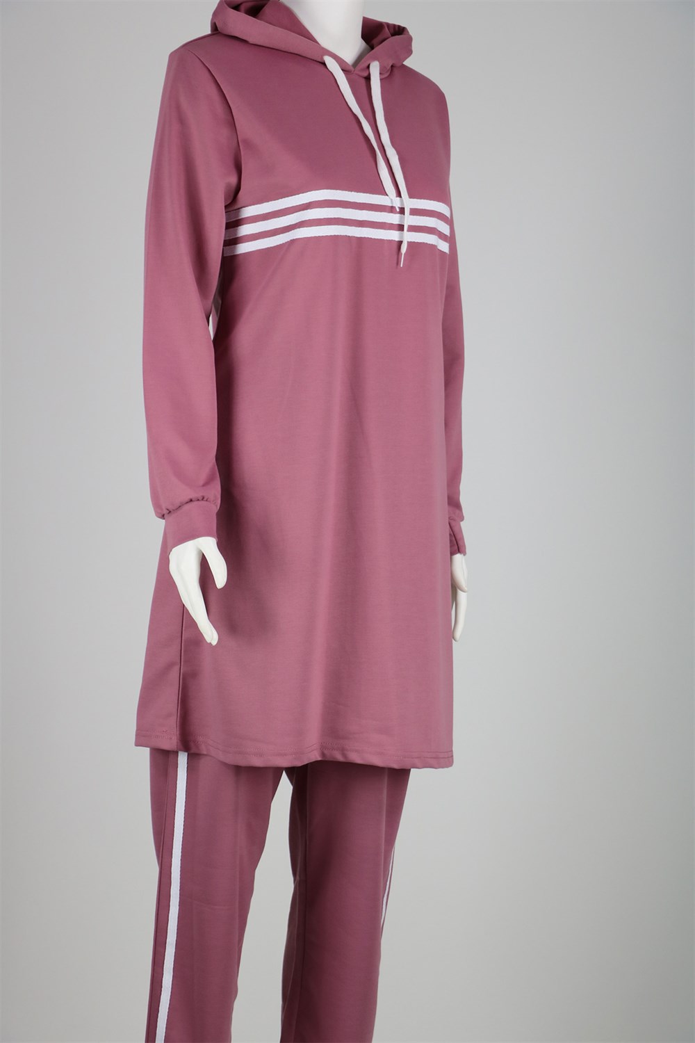 Çizgi Detaylı Eşofman Takım - Pembe