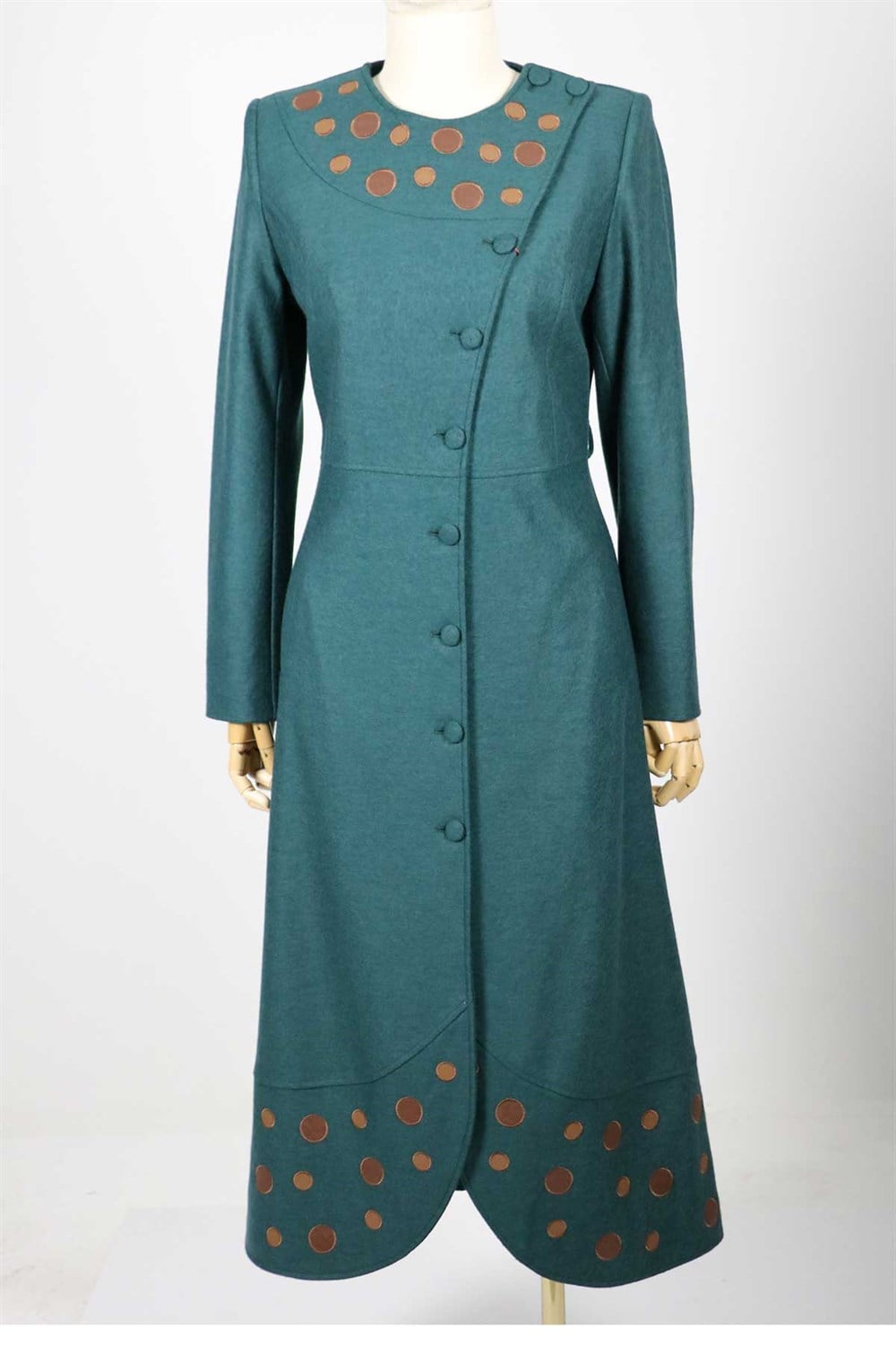 Oval Detaylı Kaşe Kap - Zümrüt Y