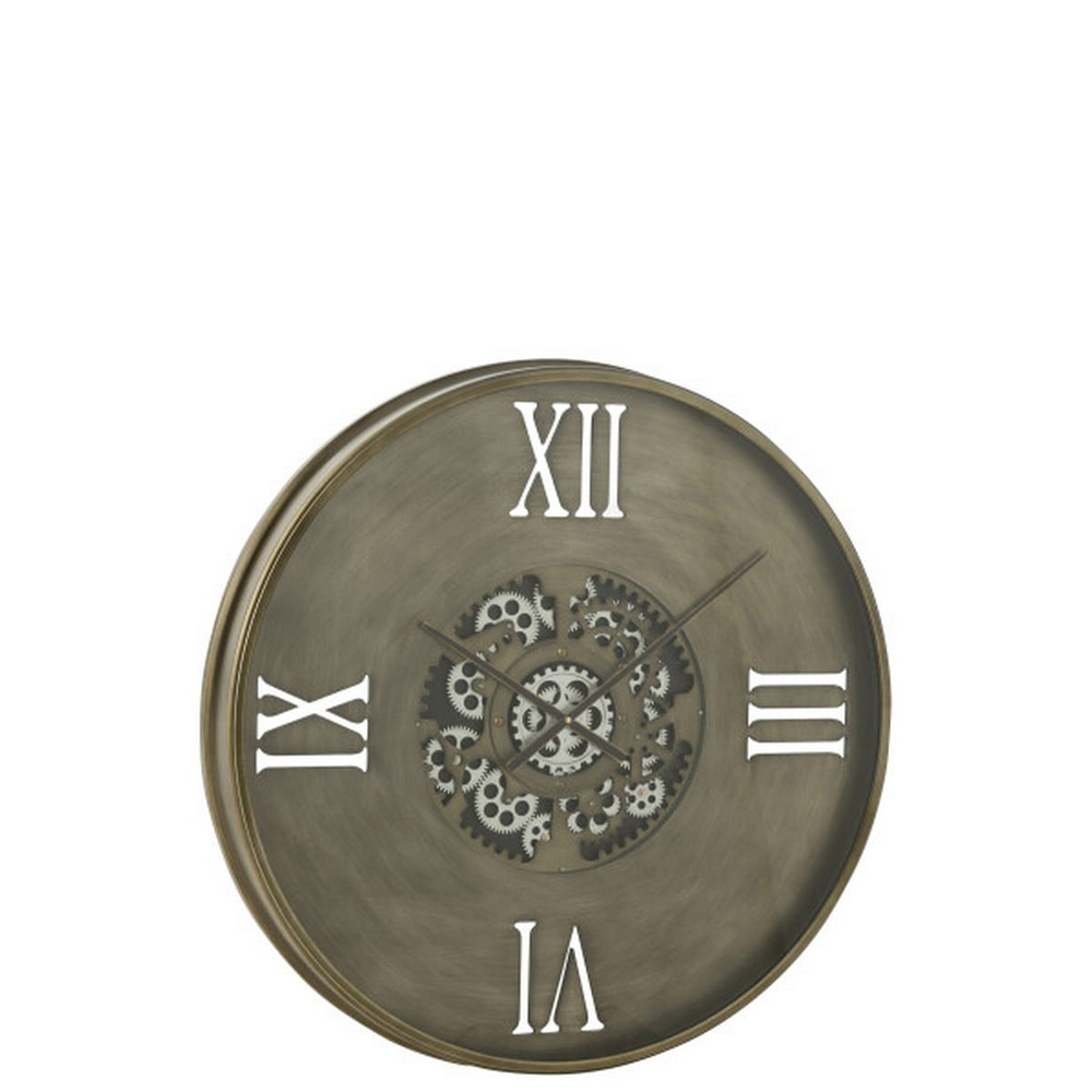 CLOCK 4 ROM N GEAR MET ANT COP (80x80x10cm)