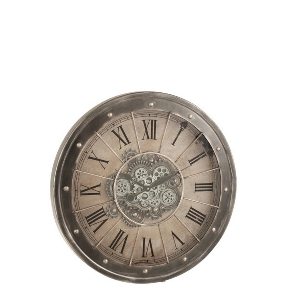 CLOCK R NU VIS MEC ME+GL AN GRY (80x80x9cm)