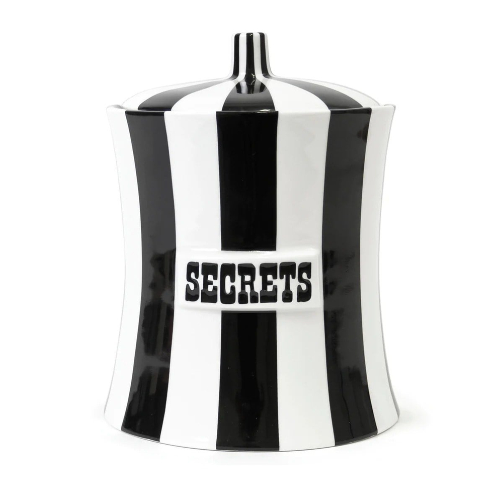 Secrets Canister - Black/White - 7.75“h - 23096