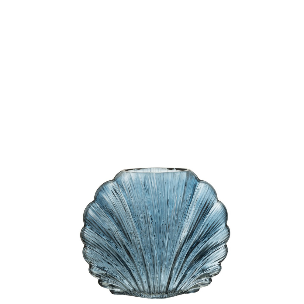 Vase Shell Glass L Blu S (20X10X17cm) - 42463