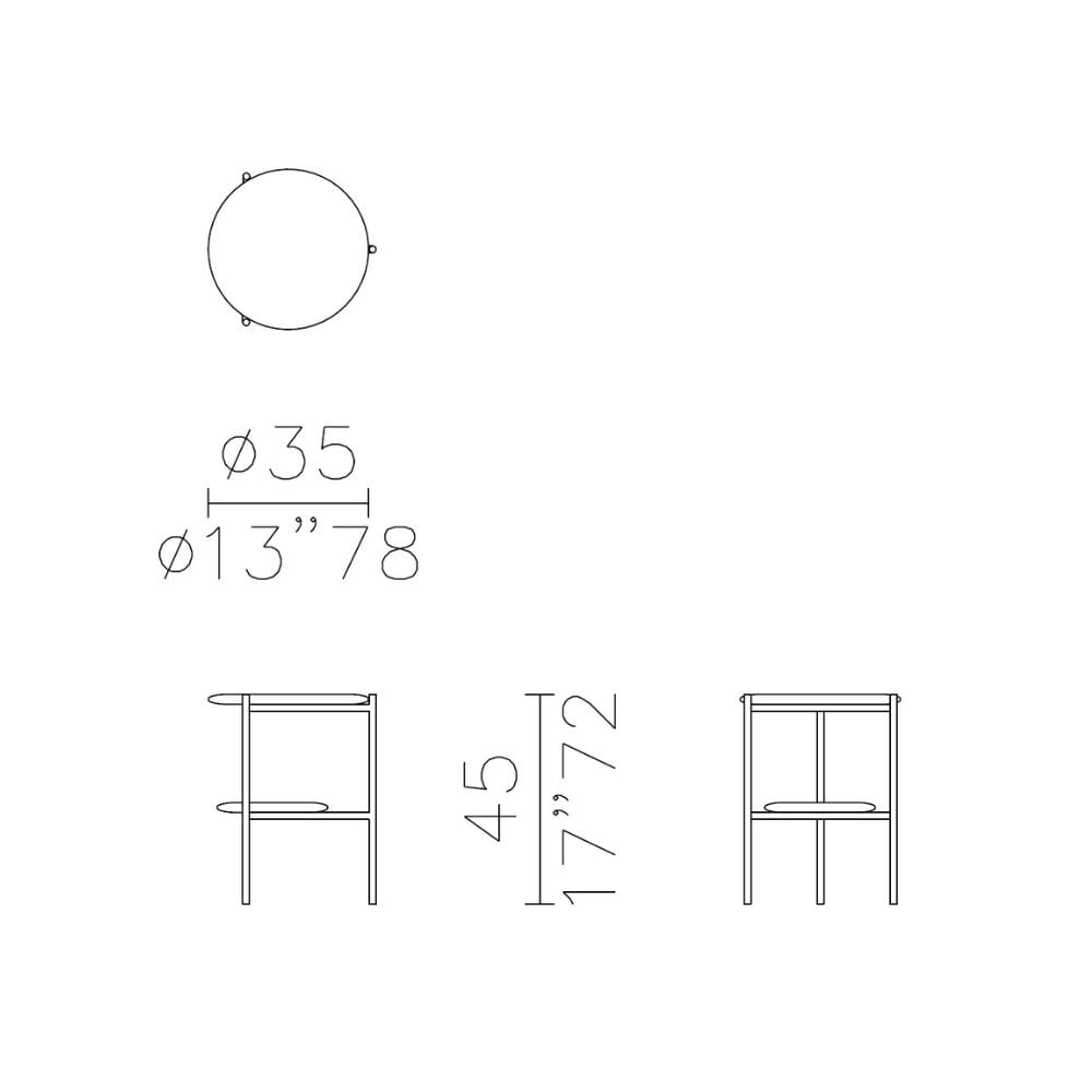 Meridiani Adrian 45 Glossy Cherry Low Side Table