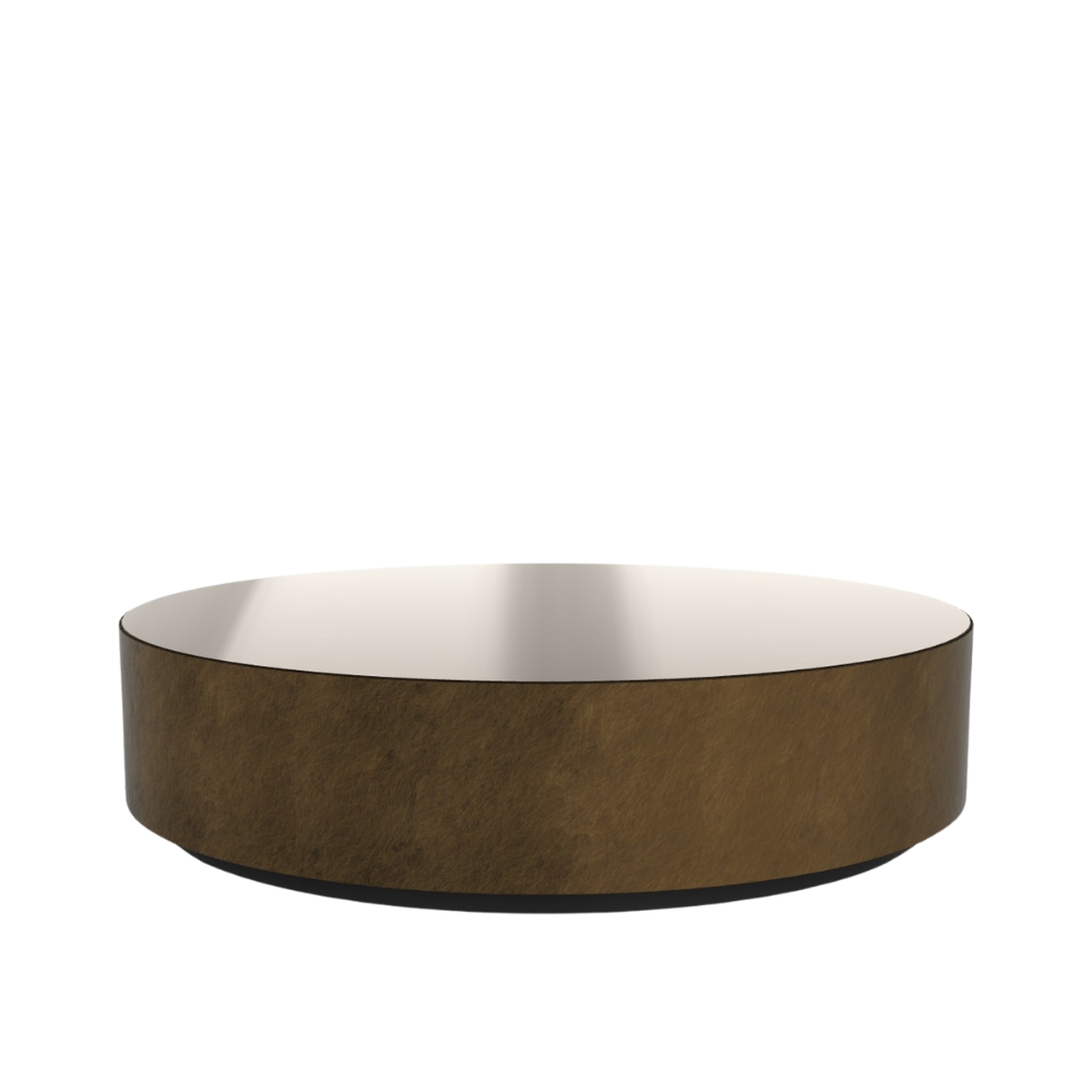 Meridiani Belt 120R Chocolate Painted Glass Round Coffee Table