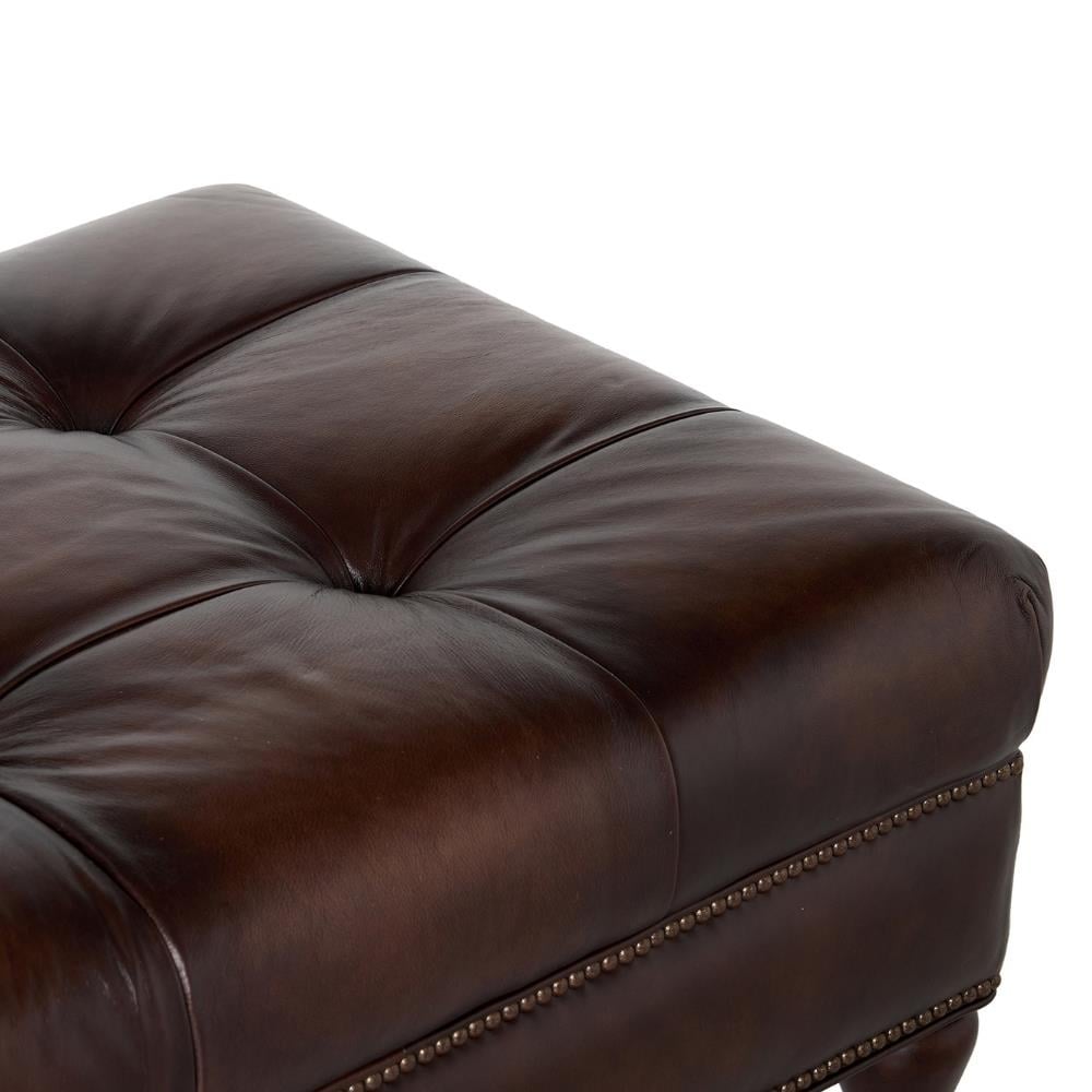 Bernhardt Brae Brown Leather Ottoman