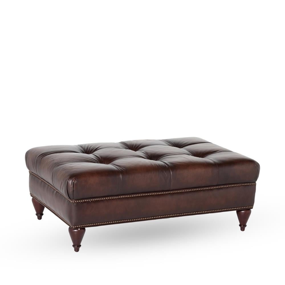 Bernhardt Brae Brown Leather Ottoman