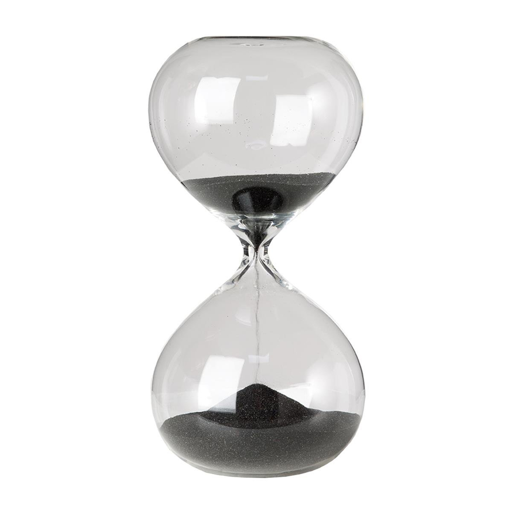 Pols Potten Glass Hourglass Black Small 30 Minutes