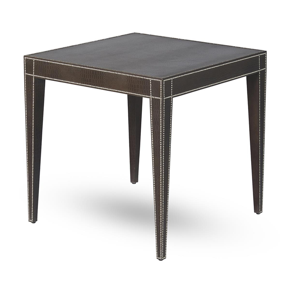 Bernhardt Colter Leather-Wrapped Square Side Table