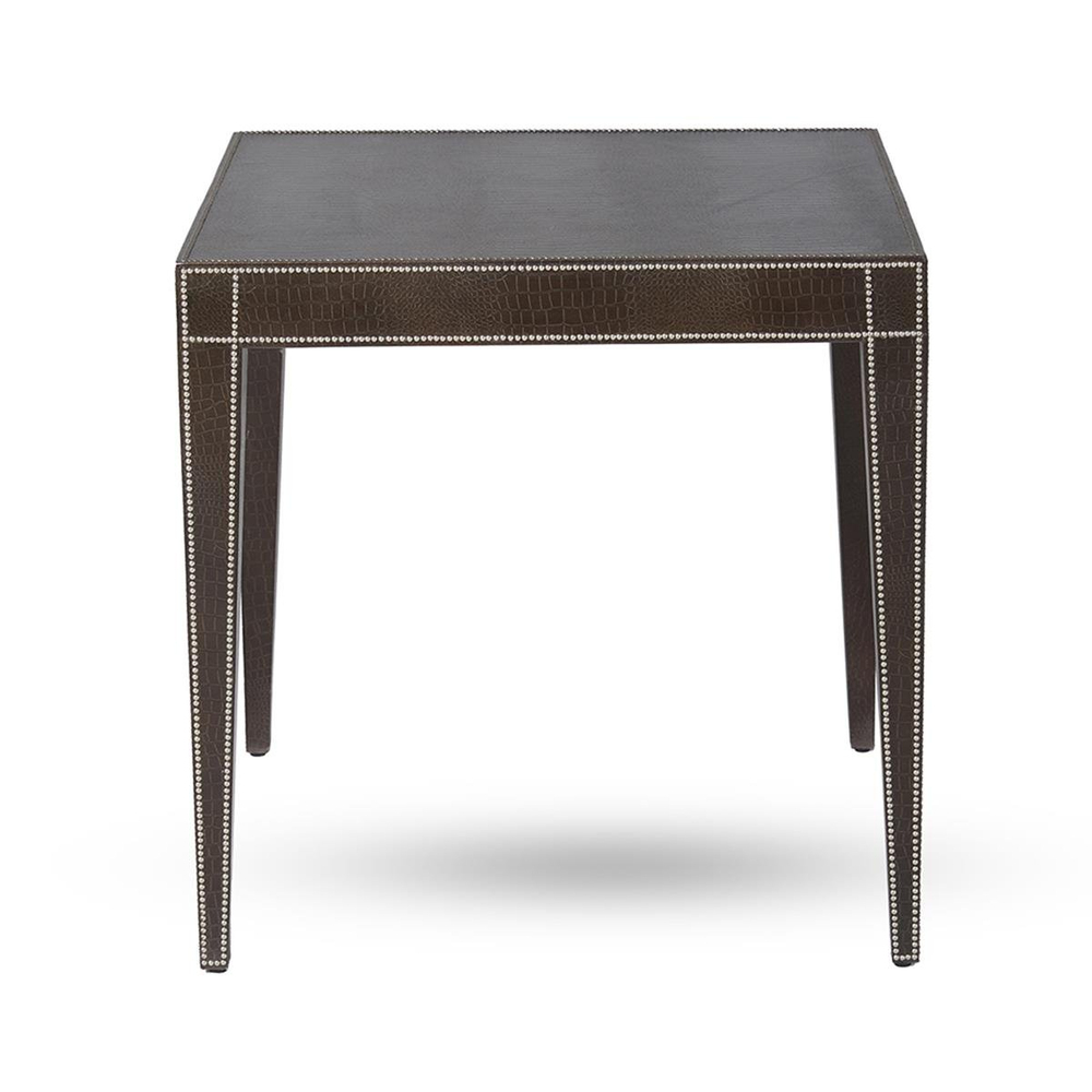 Bernhardt Colter Leather-Wrapped Square Side Table