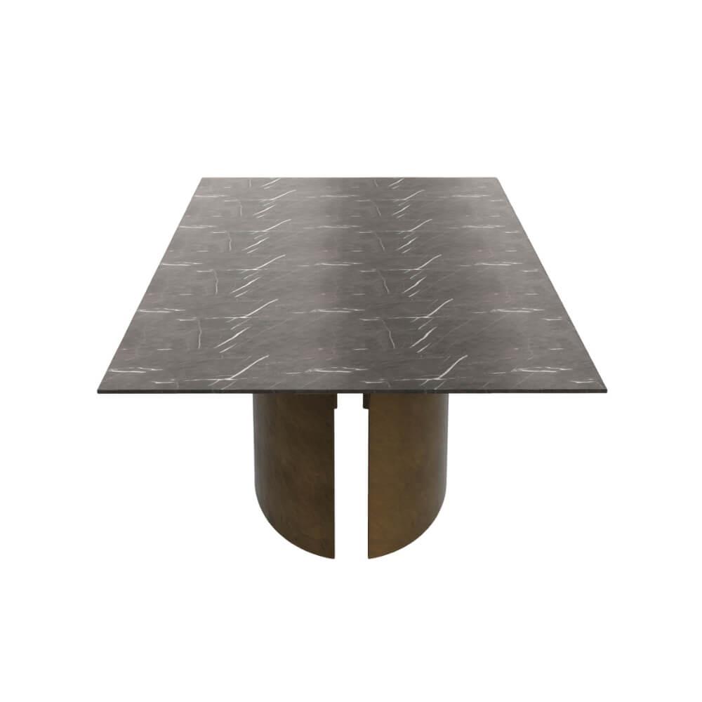 Meridiani Gong Glossy Grey Stone Dining Table