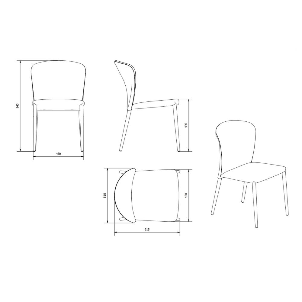 Bontempi Grace Silver Armless Chair