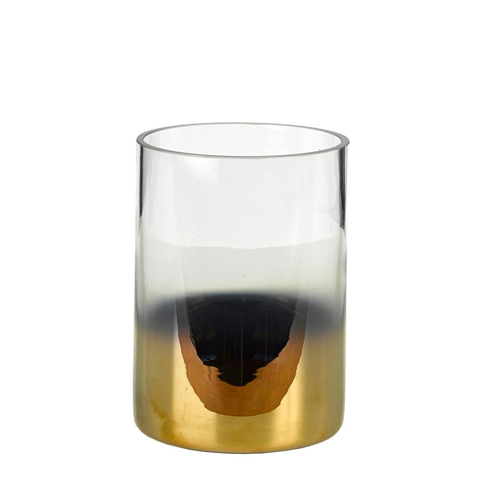 Pols Potten Gold Hurricane Clear Medium Vase