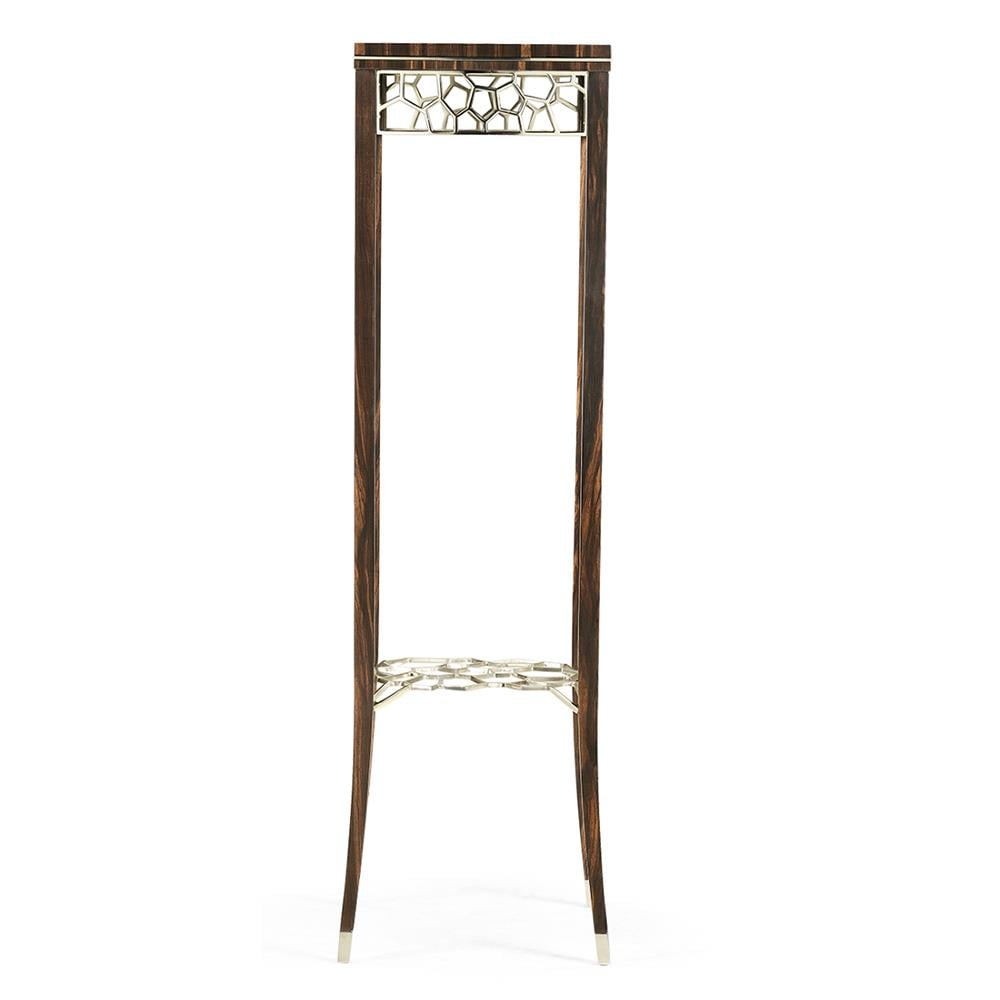 Jonathan Charles JC Modern Macassar Ebony Pedestal Side Table