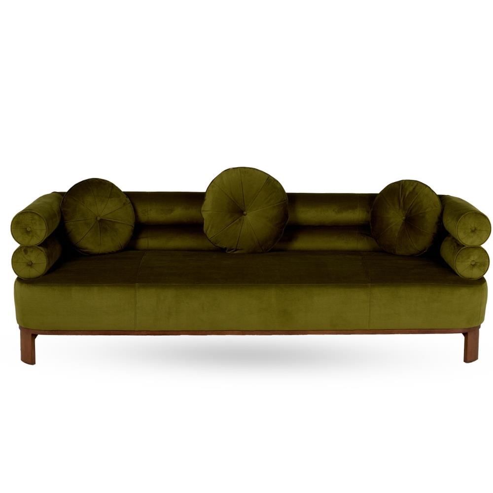 Mitchell Gold+Bob Williams Lucy Velvet Cord Verde 3-Seater Sofa