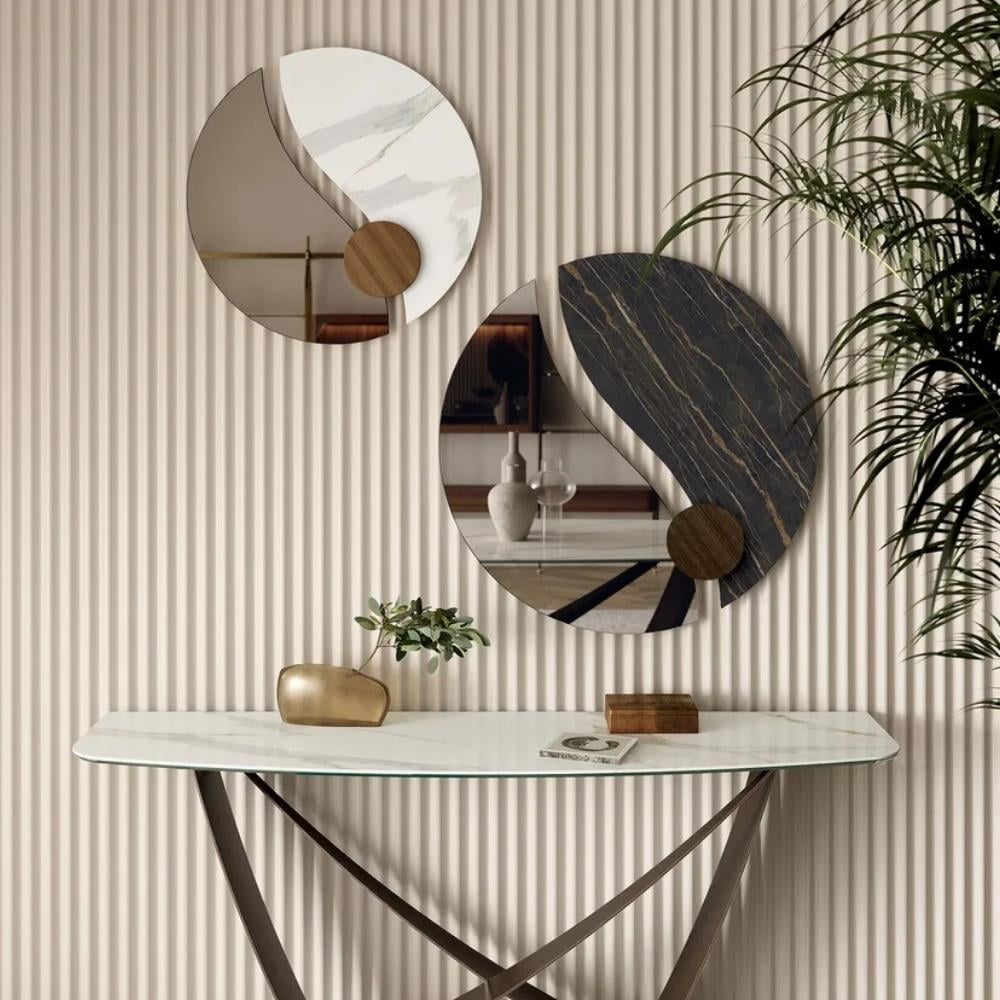 Bontempi Casa Luxor Bronze Round Mirror