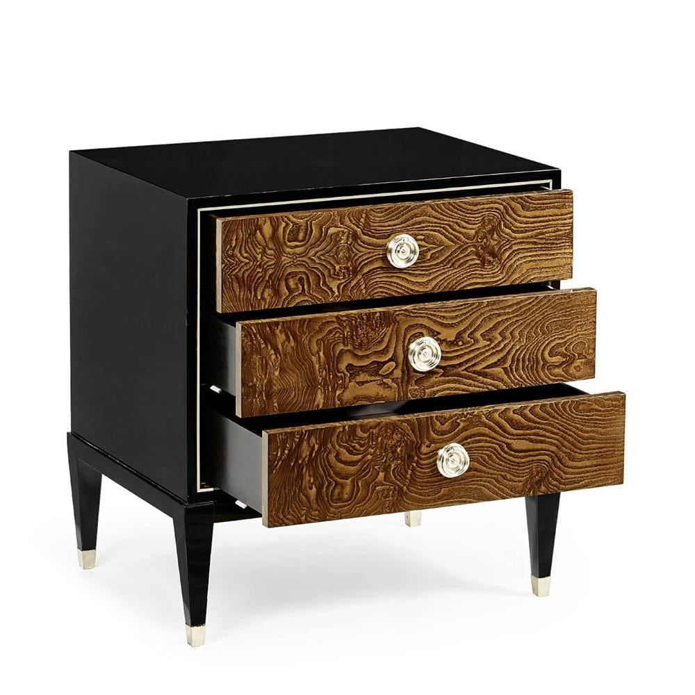 Jonathan Charles Madison Piano Black Nightstand