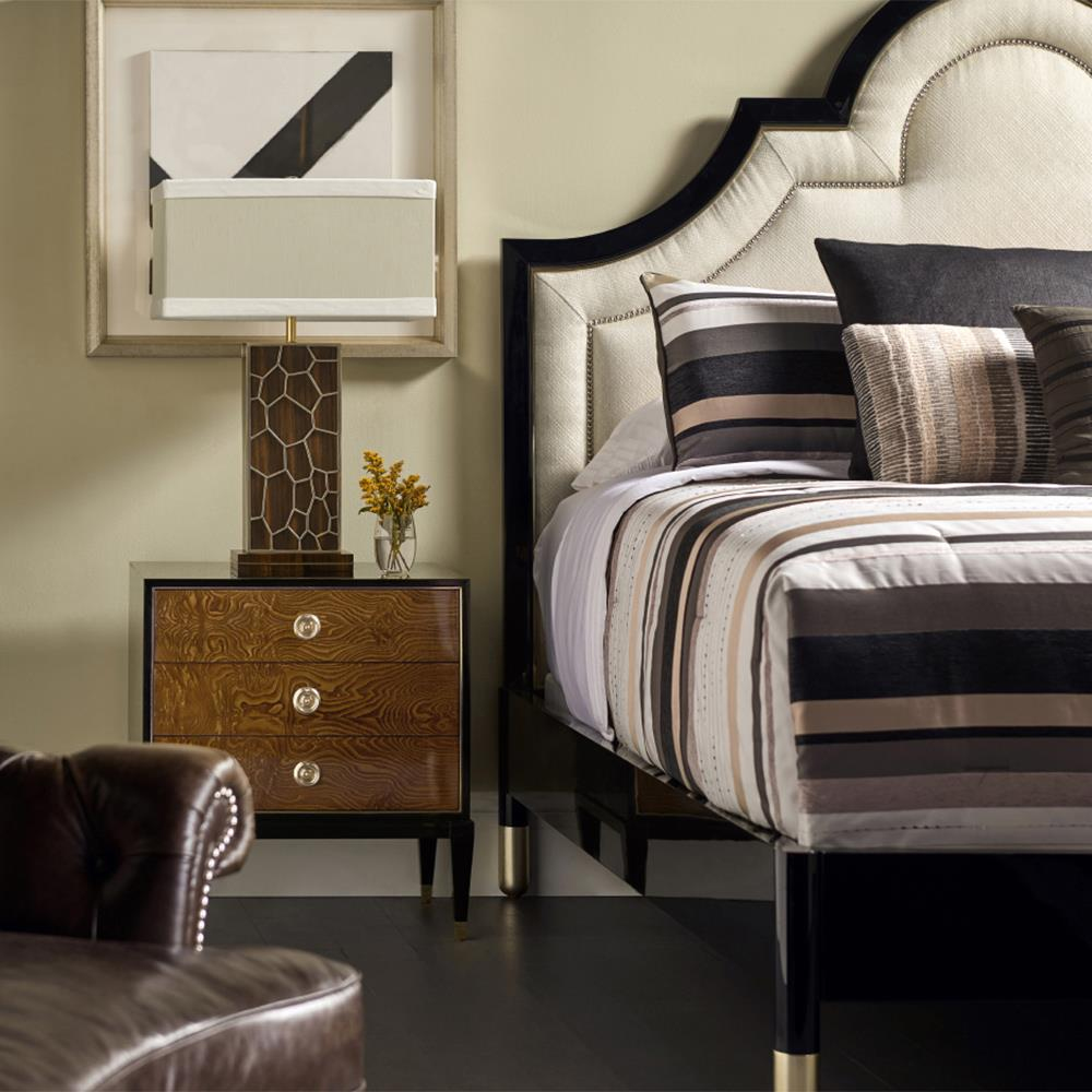 Jonathan Charles Madison Piano Black Nightstand