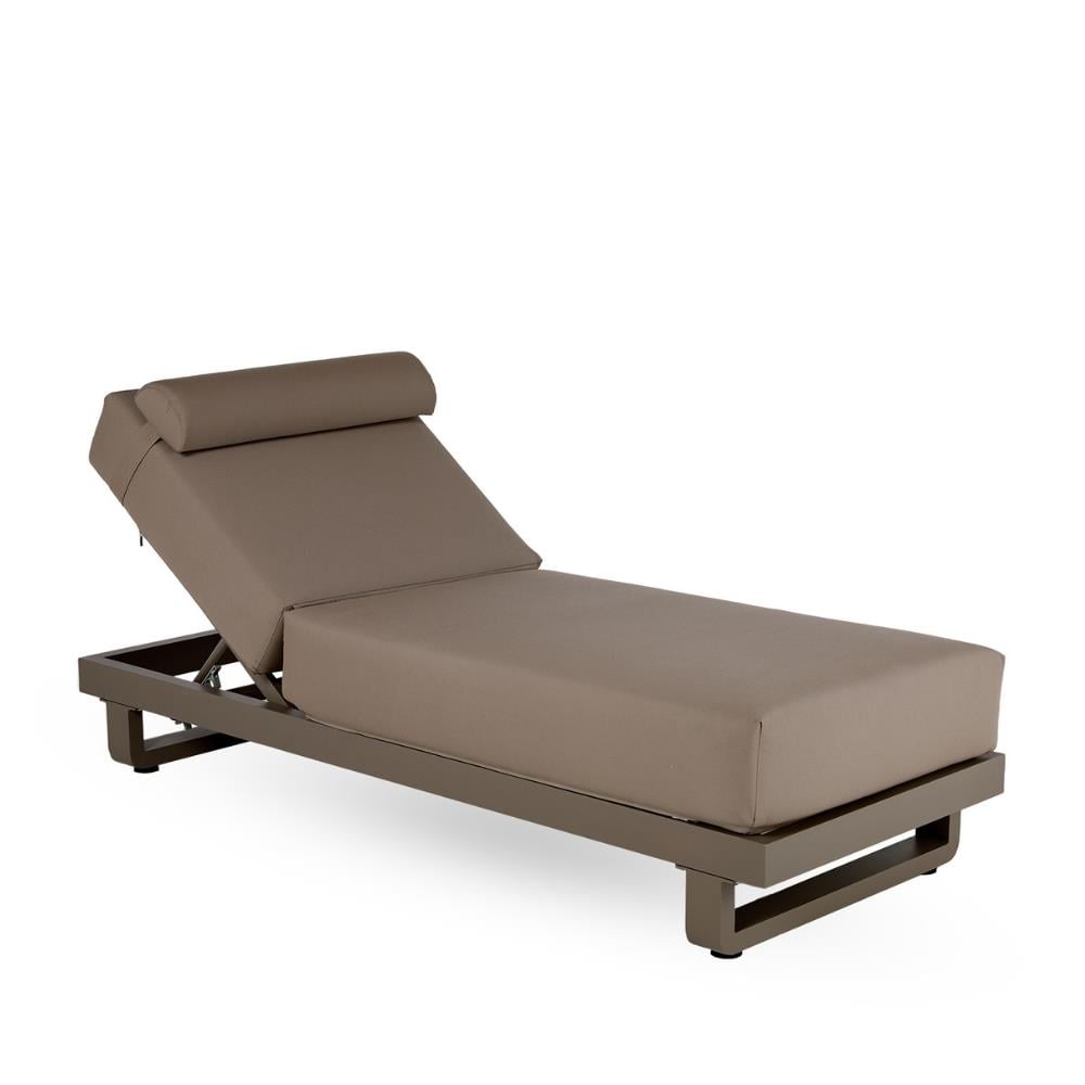 Metal Champagne Reclining Sunbed