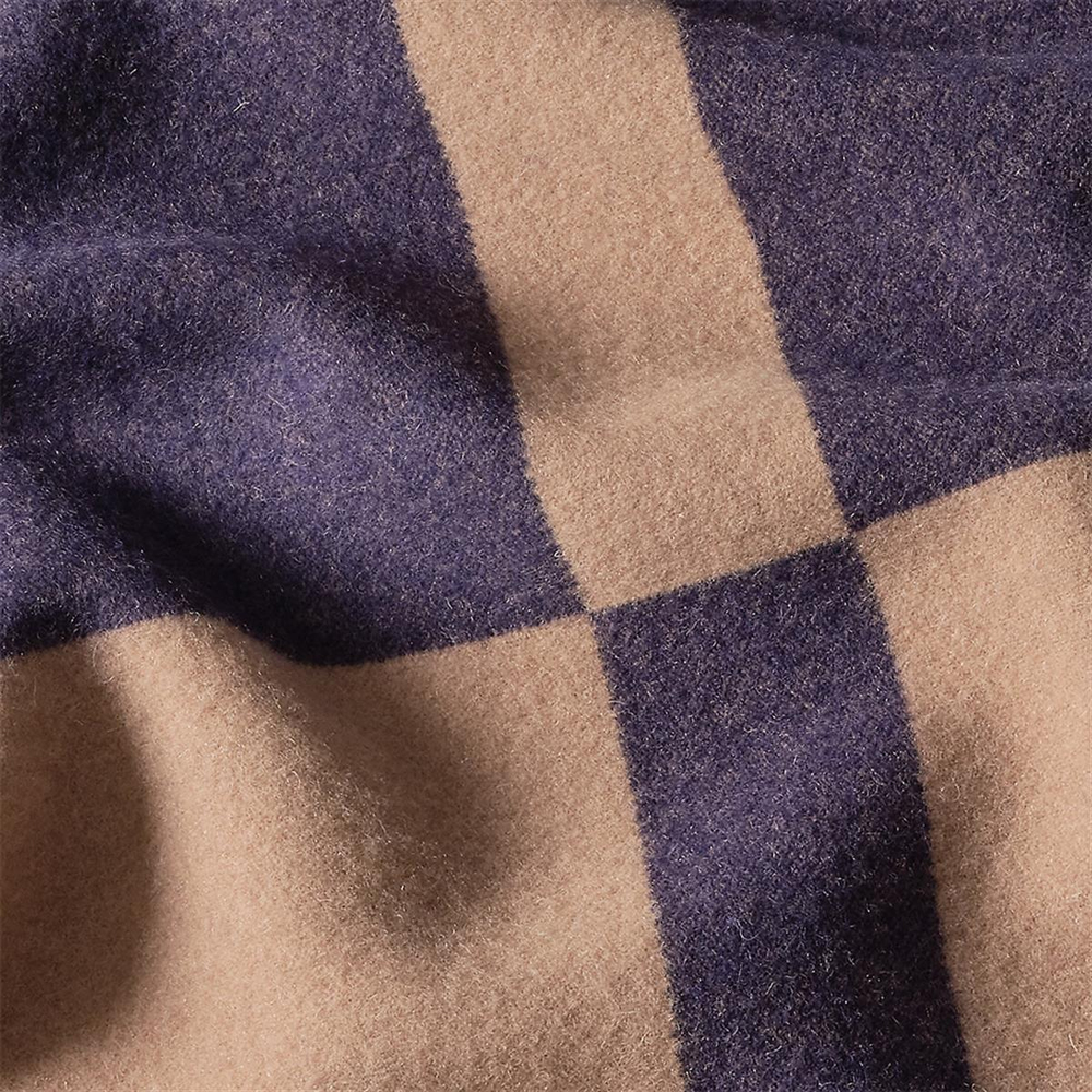 Ralph Lauren Northam Camel Navy Throw Blanket