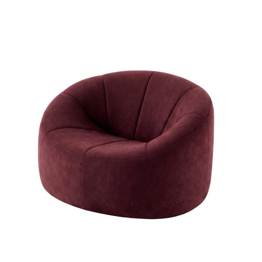 Ligne Roset Pumpkin Bordeaux Swivel Armchair