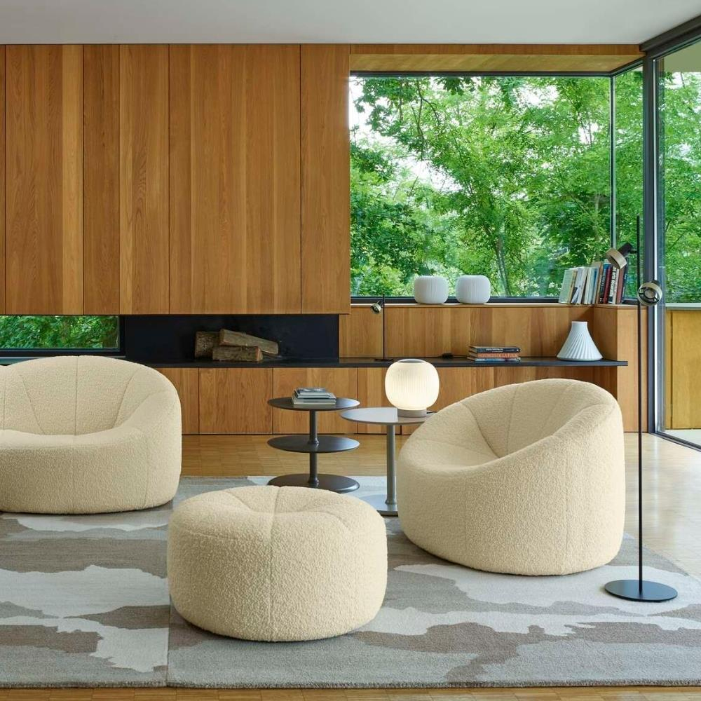 Ligne Roset Pumpkin Bordeaux Swivel Armchair