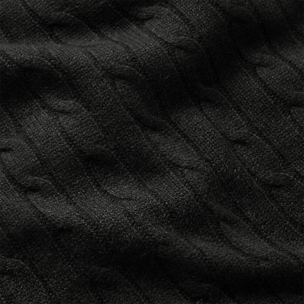 Ralph Lauren Cable Cashmere Black Blanket