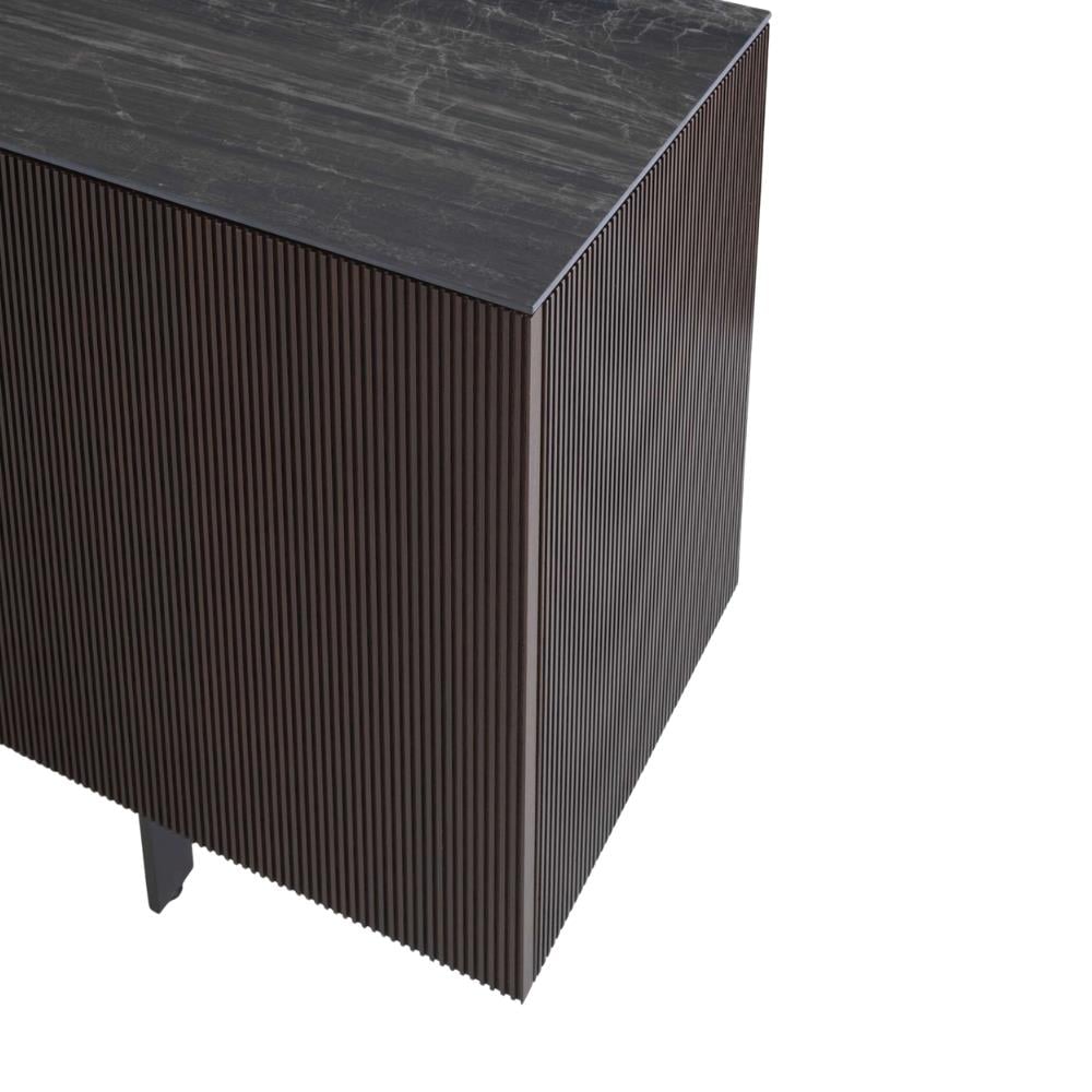 Ligne Roset Selvans 4-Door Dark Walnut Sideboard