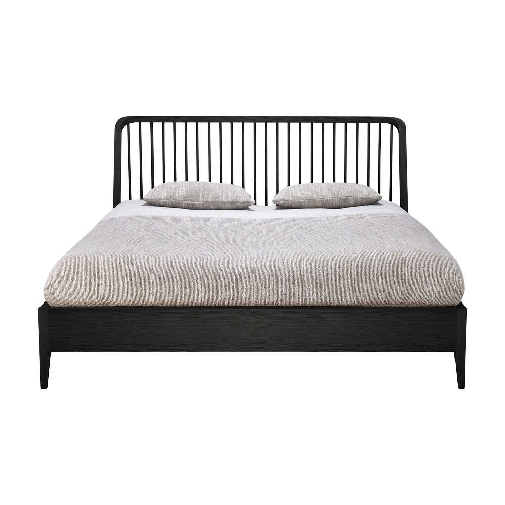 Ethnicraft Oak Spindle Black Bed Frame