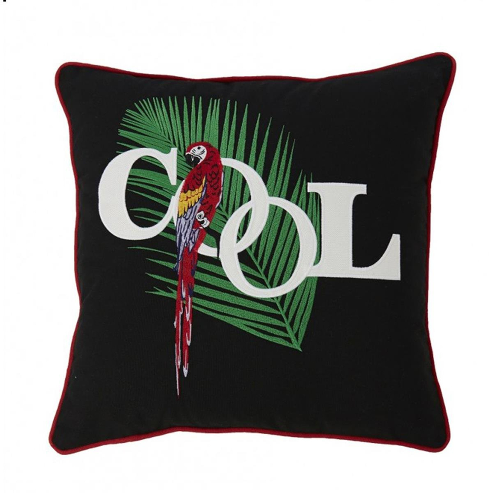 Aeris Tropical Cool Green White Red Black Decorative Pillow