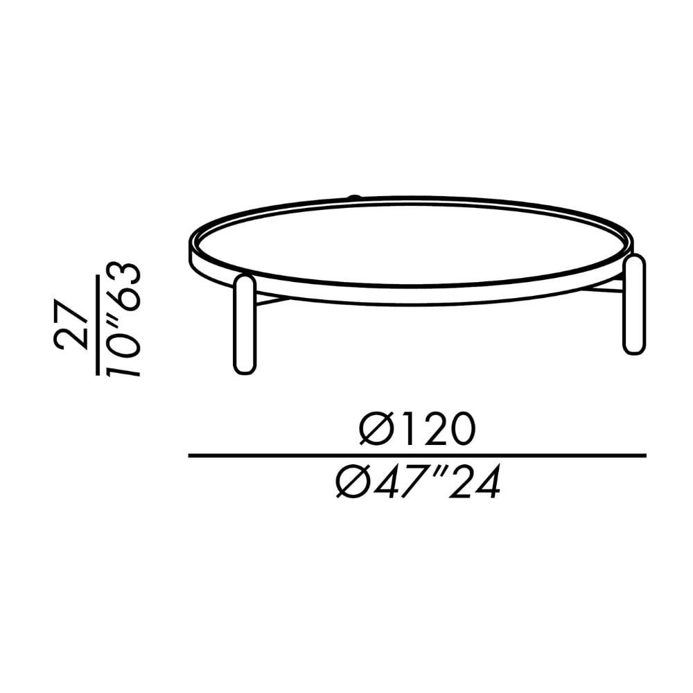 Meridiani Vittorio 120 Grey Stone Coffee Table