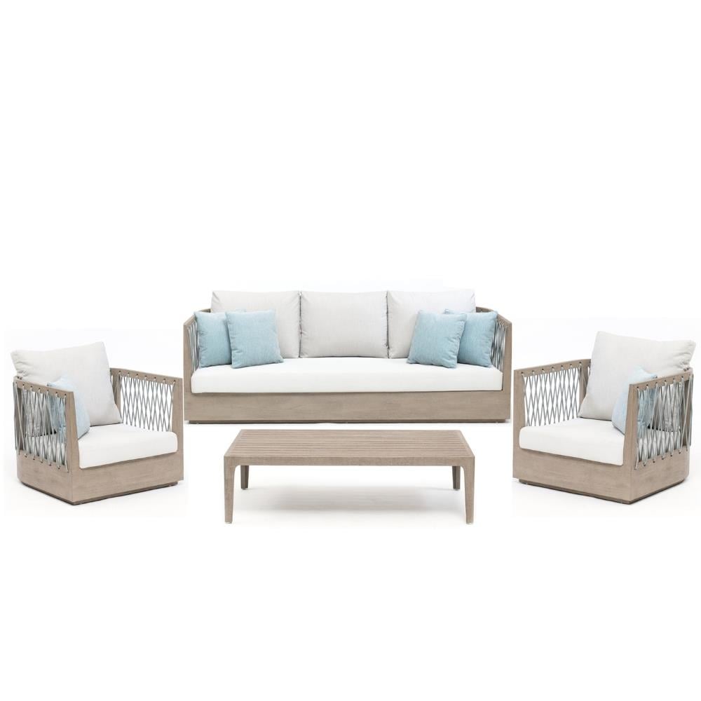 Alfresco Dominic Carrie Rustic Teak Seating Set