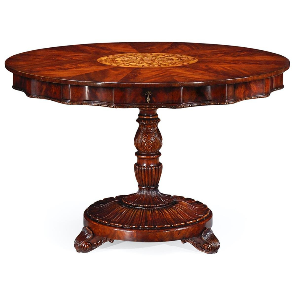 Jonathan Charles Buckingham Antique Mahogany Round Dining Table