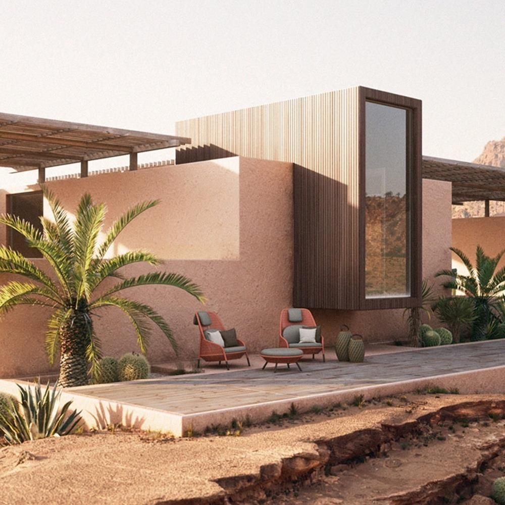 Dedon Ahnda Graphite Footstool