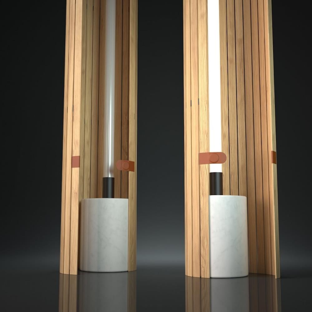 Ligne Roset Eclosion White Marble Floor Lamp