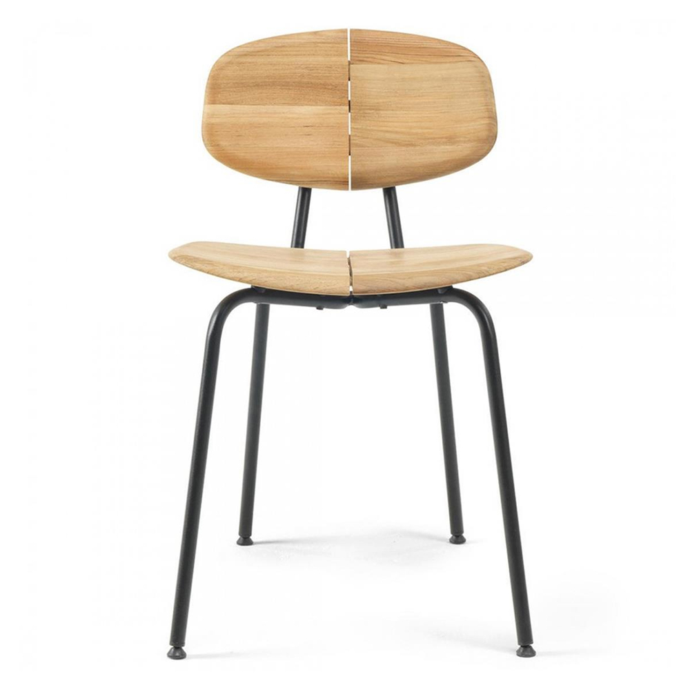 Ethimo Agave Natural Teak Black Lounge Chair (Without Arms)