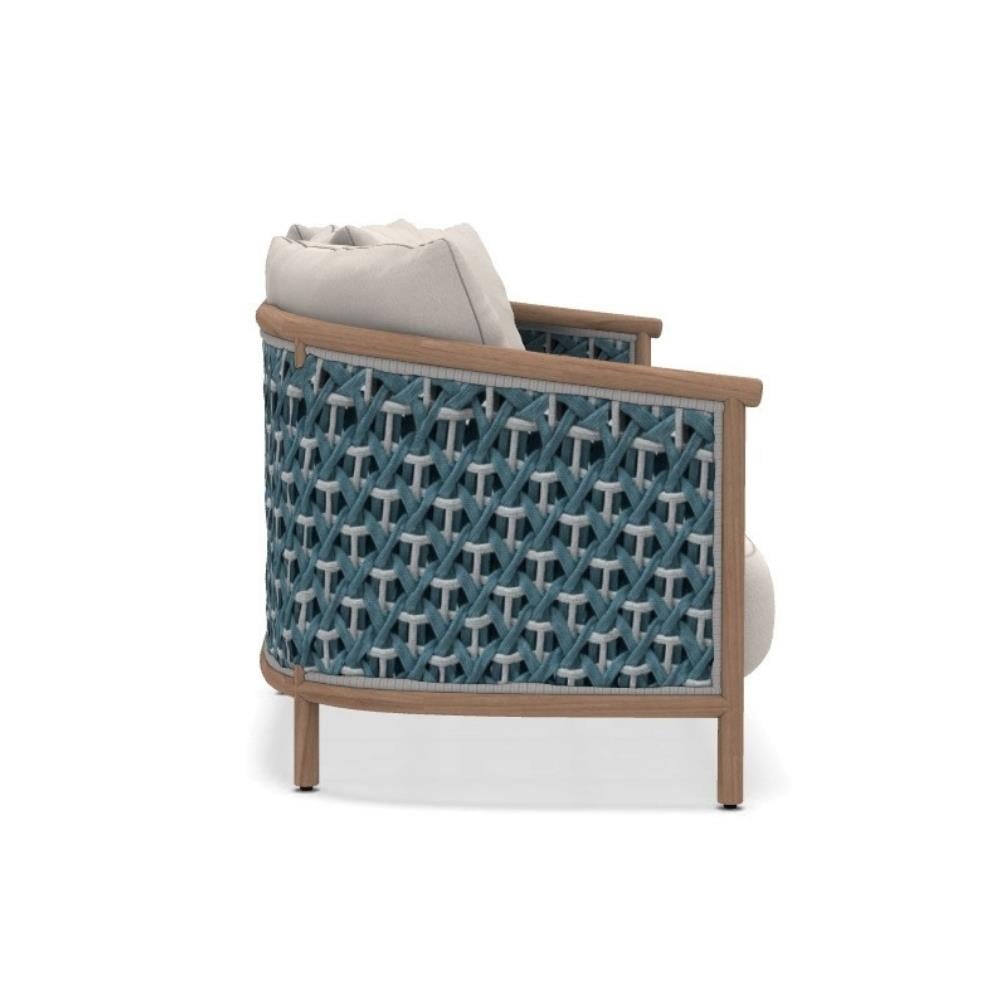 Ethimo Patio Natural Teak Laguna White Lounge Chair