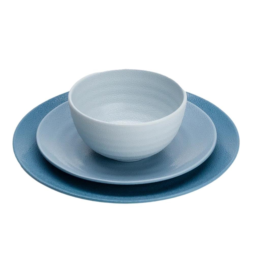 Flamefield Shades of Blue 12-Piece Dinnerware Set