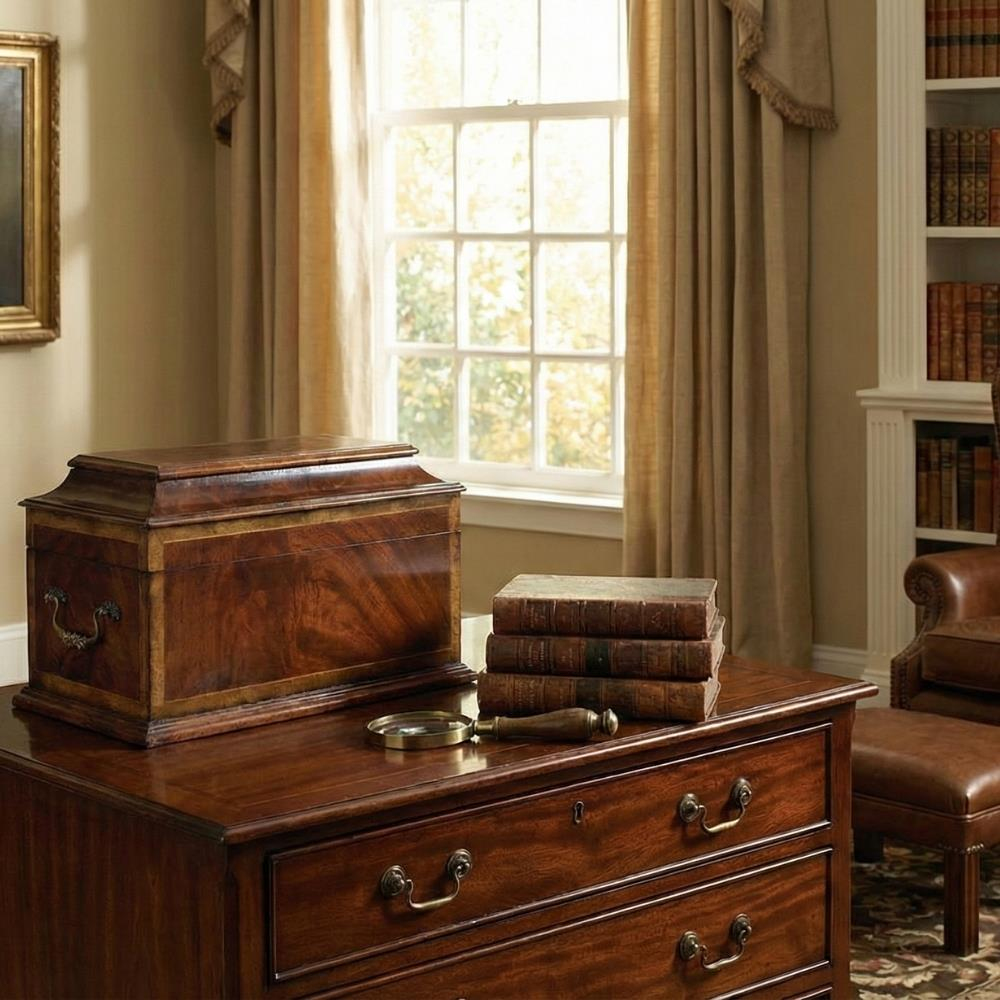 Jonathan Charles Buckingham Antique Mahogany Storage Box