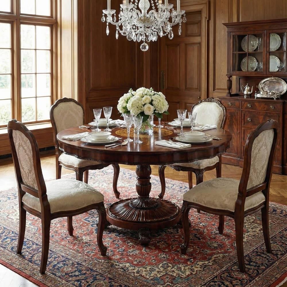 Jonathan Charles Buckingham Antique Mahogany Round Dining Table