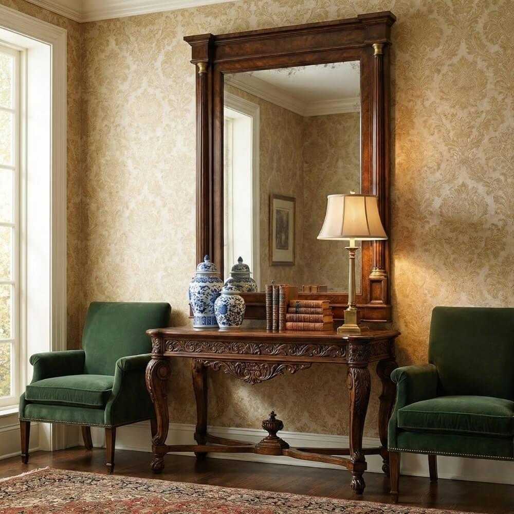 Jonathan Charles Knightsbridge Antique Mahogany Brown Mirror