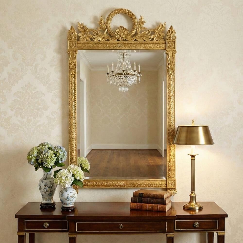 Jonathan Charles Versailles Light Antique Gold Horizontal Mirror